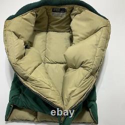Vintage 90s Polo Ralph Lauren Duck Down Quilted Puffer Vest Green Hunting Mens L
