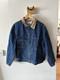 Vintage 90s Polo Ralph Lauren Dungaree Denim Bomber Jacket Size Large Kanye