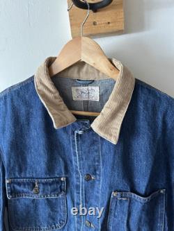Vintage 90s Polo Ralph Lauren Dungaree Denim Bomber Jacket Size Large Kanye