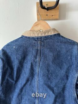 Vintage 90s Polo Ralph Lauren Dungaree Denim Bomber Jacket Size Large Kanye