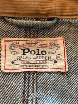 Vintage 90s Polo Ralph Lauren Dungaree Denim Jacket Men's Sz XL Made In USA