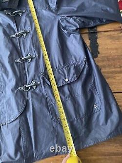 Vintage 90s Polo Ralph Lauren Fireman Field Jacket Coat Metal Clasp Blue XL
