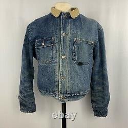 Vintage 90s Polo Ralph Lauren Flannel Lined Denim Jean Size XL Jacket