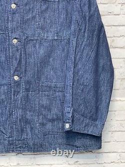 Vintage 90s Polo Ralph Lauren Lightweight Denim Chore Jacket Size L USA Made