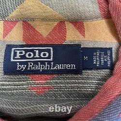 Vintage 90s Polo Ralph Lauren Medium RRL Aztec Western Navajo Pockets Shirt