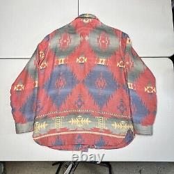 Vintage 90s Polo Ralph Lauren Medium RRL Aztec Western Navajo Pockets Shirt
