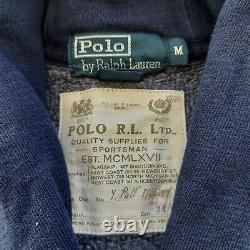 Vintage 90s Polo Ralph Lauren Mens Blue Sport Shawl Collar Cardigan Sweater Med