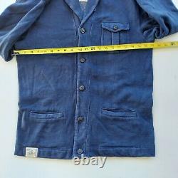 Vintage 90s Polo Ralph Lauren Mens Blue Sport Shawl Collar Cardigan Sweater Med