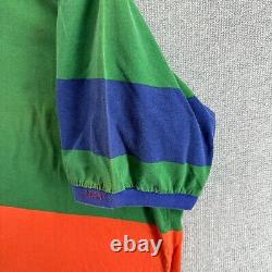 Vintage 90s Polo Ralph Lauren Mens Shirt XL Colorblock Geometric Multi Rare Logo