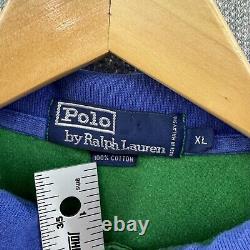 Vintage 90s Polo Ralph Lauren Mens Shirt XL Colorblock Geometric Multi Rare Logo