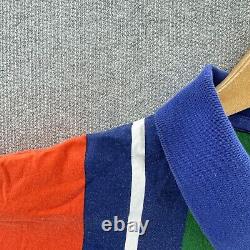 Vintage 90s Polo Ralph Lauren Mens Shirt XL Colorblock Geometric Multi Rare Logo