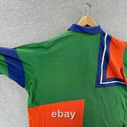 Vintage 90s Polo Ralph Lauren Mens Shirt XL Colorblock Geometric Multi Rare Logo