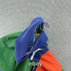 Vintage 90s Polo Ralph Lauren Mens Shirt XL Colorblock Geometric Multi Rare Logo