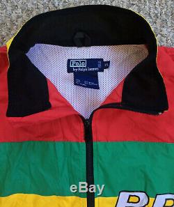 Vintage 90s Polo Ralph Lauren PRL Racing Cycle Jacket XL Sport Bear 92 Beach