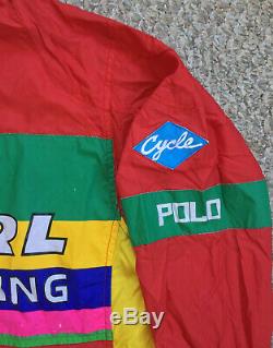 Vintage 90s Polo Ralph Lauren PRL Racing Cycle Jacket XL Sport Bear 92 Beach