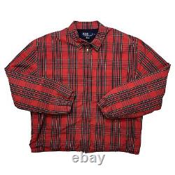 Vintage 90s Polo Ralph Lauren Plaid Harrington Jacket XL Lined Tartan Full Zip