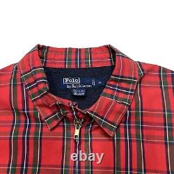 Vintage 90s Polo Ralph Lauren Plaid Harrington Jacket XL Lined Tartan Full Zip