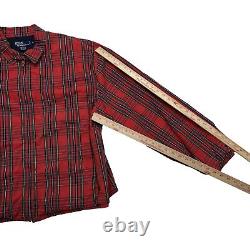 Vintage 90s Polo Ralph Lauren Plaid Harrington Jacket XL Lined Tartan Full Zip