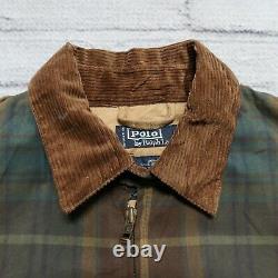 Vintage 90s Polo Ralph Lauren Plaid Wax Jacket Size S Cotton