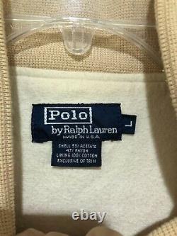 Vintage 90s Polo Ralph Lauren Polo Ball Satin Varsity Jacket Size L Made In USA