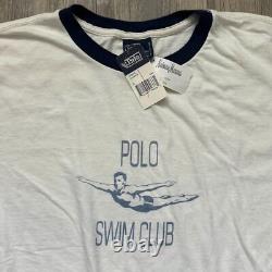 Vintage 90s Polo Ralph Lauren Polo Swim Club T-Shirt Size Large RARE