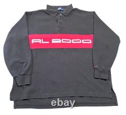 Vintage 90s Polo Ralph Lauren Rl 2000 Spellout Pullover Shirt Black USA XL