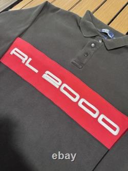 Vintage 90s Polo Ralph Lauren Rl 2000 Spellout Pullover Shirt Black USA XL