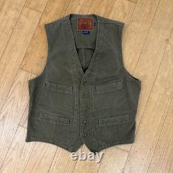 Vintage 90s Polo Ralph Lauren Sportsman Mens Chestnut Canvas Vest Size M
