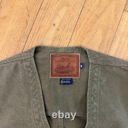 Vintage 90s Polo Ralph Lauren Sportsman Mens Chestnut Canvas Vest Size M