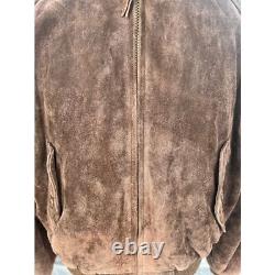 Vintage 90s Polo Ralph Lauren Suede Leather Bomber Jacket Men's Medium AC