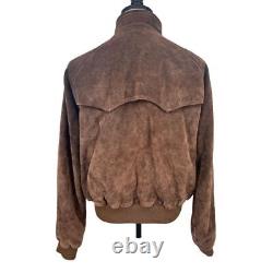 Vintage 90s Polo Ralph Lauren Suede Leather Bomber Jacket Men's Medium AC