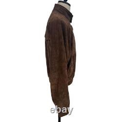 Vintage 90s Polo Ralph Lauren Suede Leather Bomber Jacket Men's Medium AC