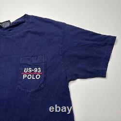 Vintage 90s Polo Ralph Lauren US-93 Sailing Pocket T Shirt Mens Adult Small USA