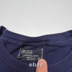 Vintage 90s Polo Ralph Lauren US-93 Sailing Pocket T Shirt Mens Adult Small USA