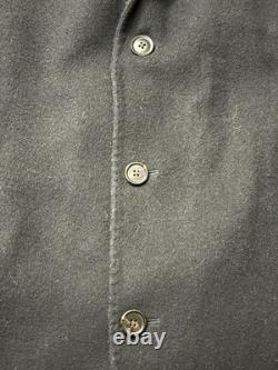 Vintage 90s Polo Ralph Lauren Wool Cashmere Blend Overcoat 44L Large Navy Blue
