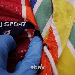Vintage 90s Polo Sport Jacket Mens Large Ralph Lauren Stripe Parka Rare Sail USA