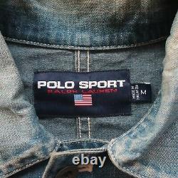 Vintage 90s Polo Sport Ralph Lauren Denim Chore Jacket Size M Country Field