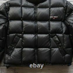 Vintage 90s Polo Sport Ralph Lauren Quilted Puffer Down Jacket Puffy Black