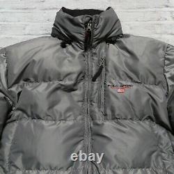 Vintage 90s Polo Sport Ralph Lauren Quilted Puffer Down Jacket Puffy Grey