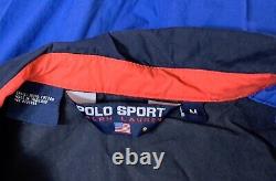 Vintage 90s Polo Sport Ralph Lauren Spellout Jacket medium men's red blue