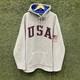 Vintage 90s Polo Sport Ralph Lauren Usa Fleece Hoodie Mens Xl Grey Pullover