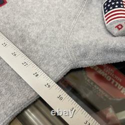 Vintage 90s Polo Sport Ralph Lauren USA Fleece Hoodie Mens XL Grey Pullover