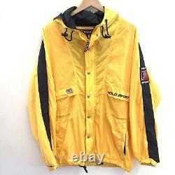 Vintage 90s Polo Sport Ralph Lauren Yellow Spell Out Jacket Mens Large
