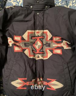 Vintage 90s Ralph Lauren Polo Country Aztec Indian Navajo Puffer Jacket Medium