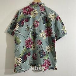 Vintage 90s Ralph Lauren Polo Country Floral Hawaiian Tropical Shirt RARE Large
