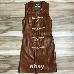 Vintage 90s Ralph Lauren Polo Sport Sample Womens Leather Dress