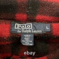 Vintage 90s Ralph Lauren Polo Sportsman Fleece Plaid Jacket Size Large