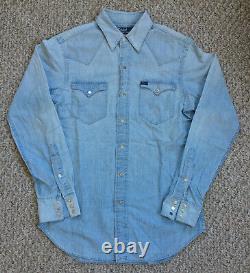 Vintage 90s Ralph Lauren Wild Wild West Show Denim Shirt Indian Sport Polo Ski