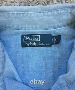 Vintage 90s Ralph Lauren Wild Wild West Show Denim Shirt Indian Sport Polo Ski