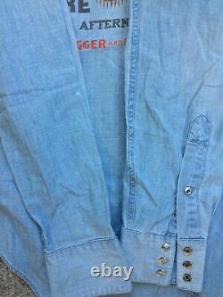 Vintage 90s Ralph Lauren Wild Wild West Show Denim Shirt Indian Sport Polo Ski